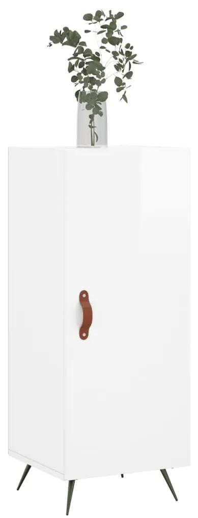 Credenza bianco lucido 34,5x34x90 cm in legno multistrato