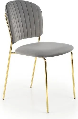 Sedia K499 grigio velluto