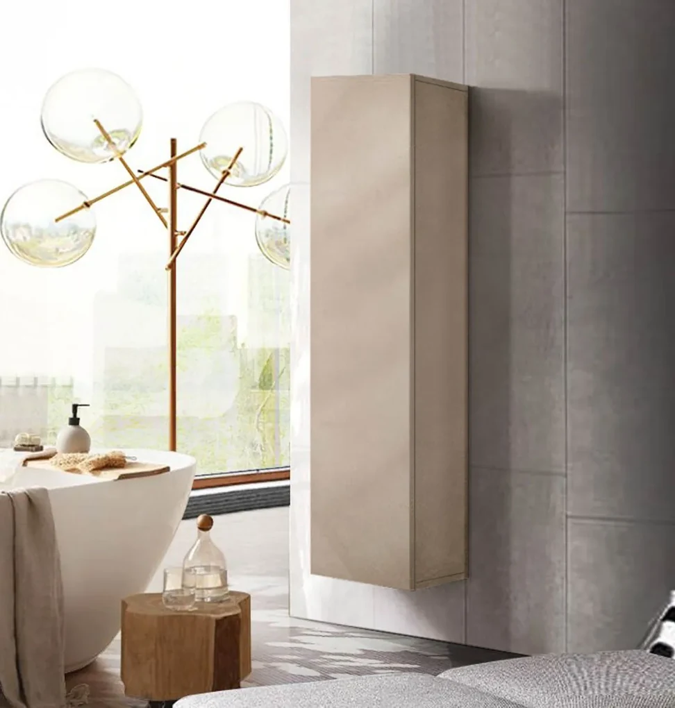 Colonna Mobile Alto da Bagno Stella Grigio 4 Ante Misure 60x153