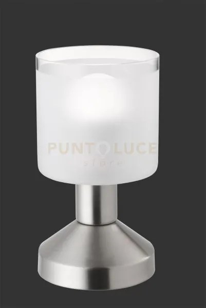 Gral lampada da tavolo metallo acciaio con vetro h. 17 d. 9cm 1 luc...