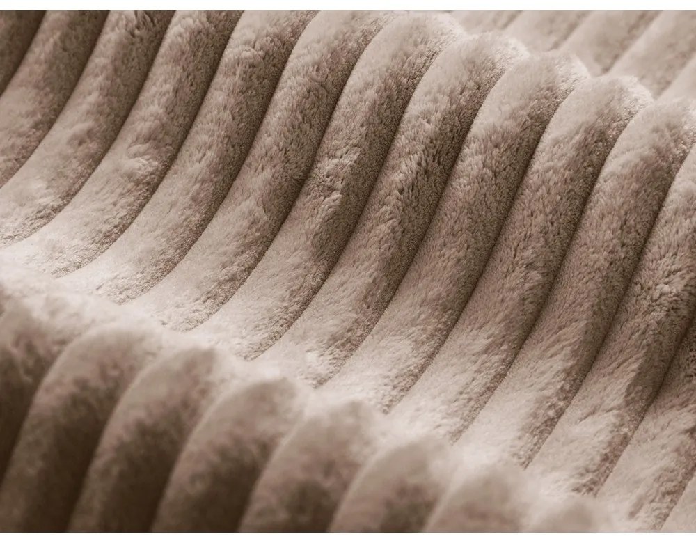 Poggiapiedi marrone con rivestimento in velluto a coste Dia – Micadoni