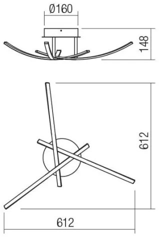 Redo 01-2185 - Plafoniera LED SPATHA 3xLED/6W/230V 3000K oro