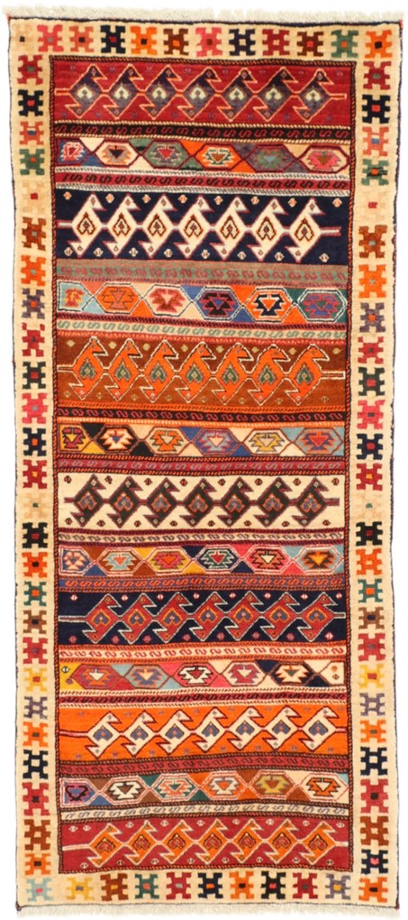 Shiraz Tappeto persiano 90x190 (Iran) Annodato A Mano