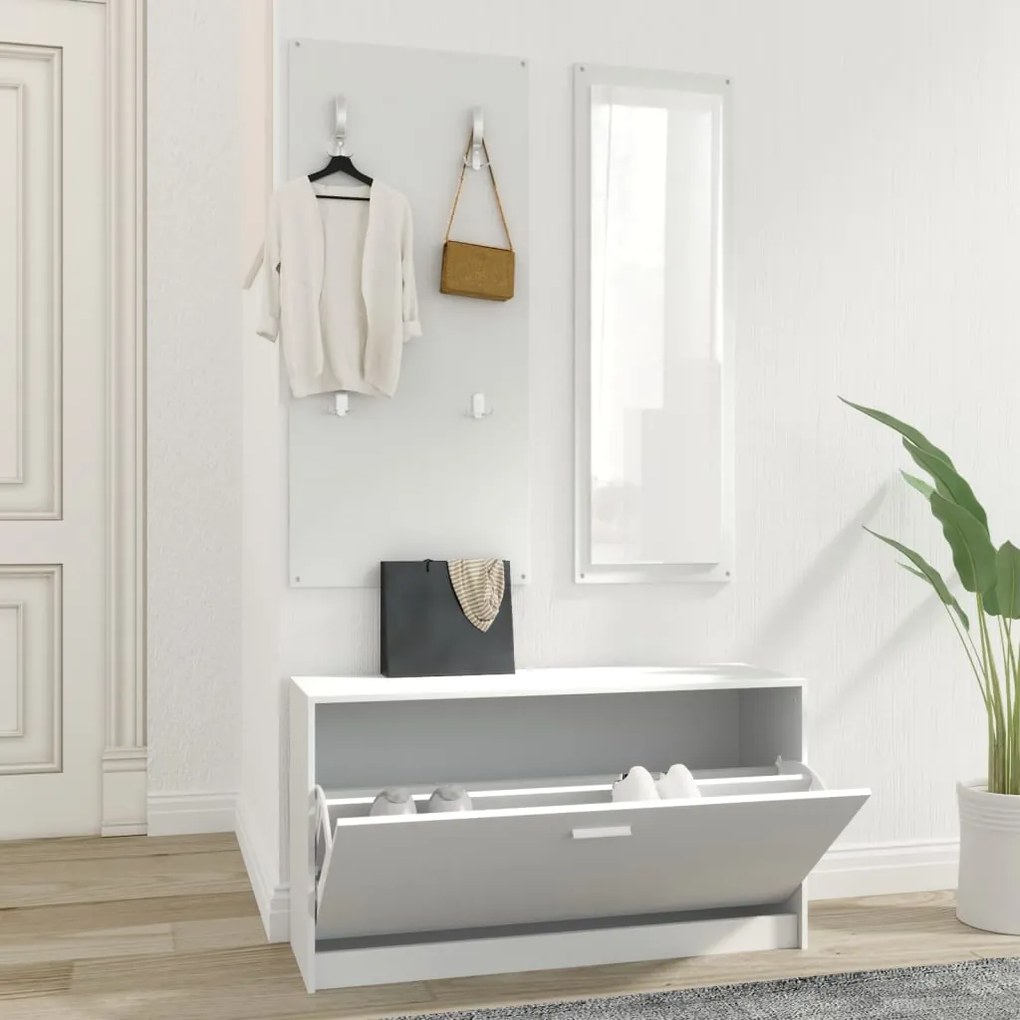 Set Scarpiere 3 İn 1 Bianco İn Legno Multistrato /