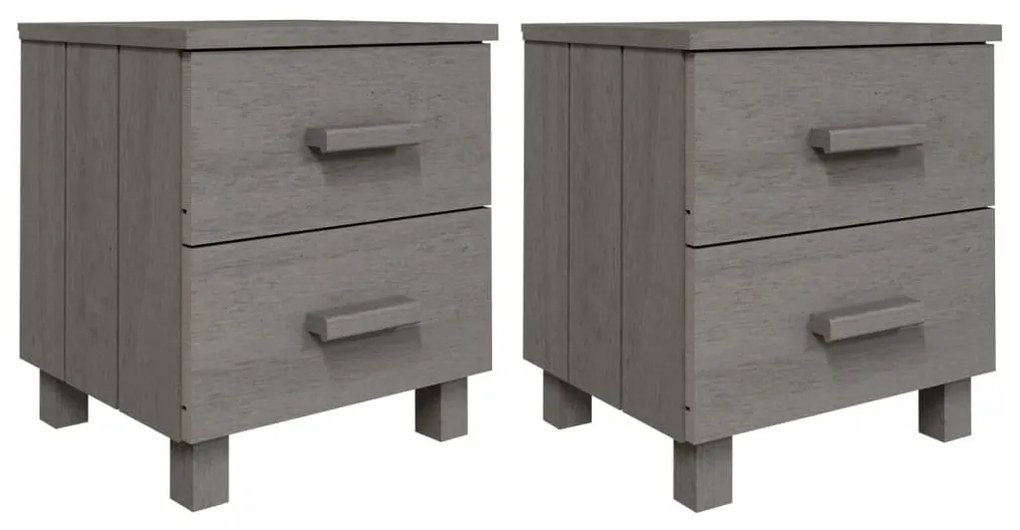 Comodini hamar 2 pz grigio chiaro 40x35x44,5 cm legno di pino