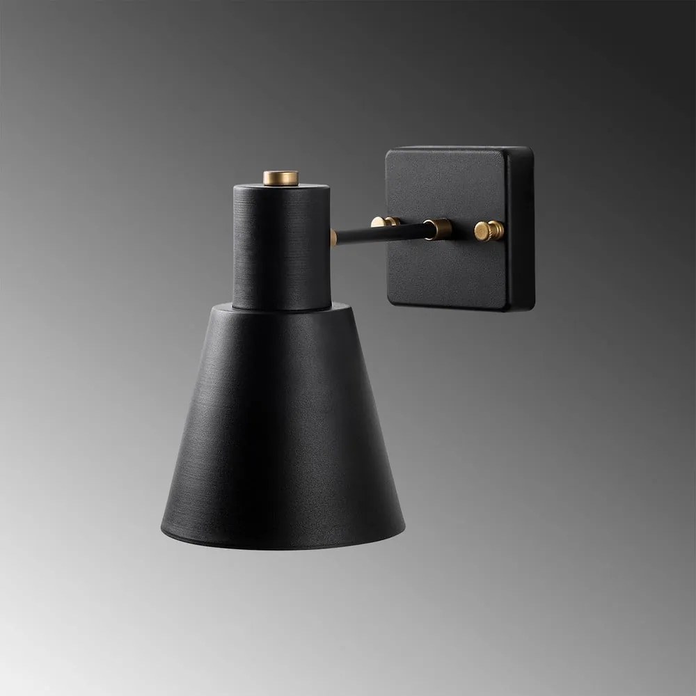 Lampada da parete in nero e oro ø 14 cm Funnel - Opviq lights