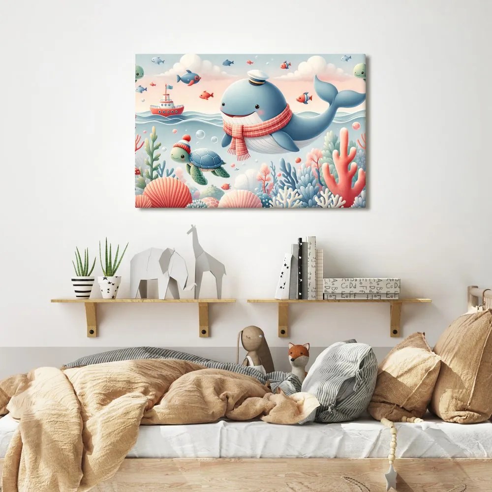 Quadro su tela – Capitano balena e tartaruga