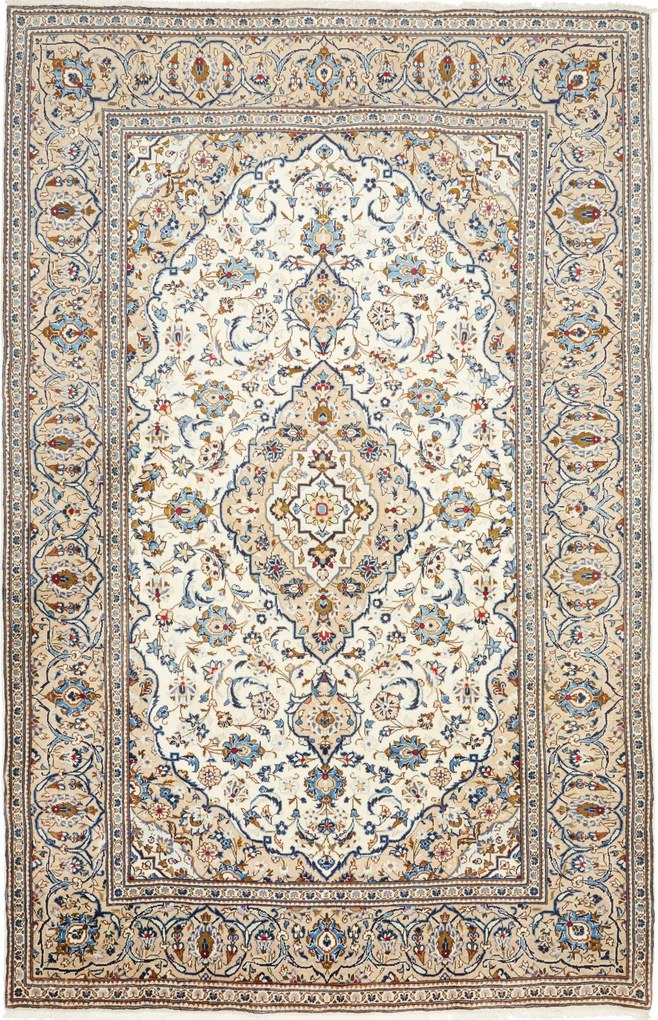 Kashan Tappeto 200 x 310 Beige (Iran) Annodato A Mano