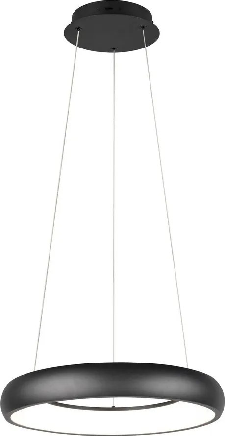 Lampadario nero opaco a LED dimmerabile con paralume in metallo ø 46 cm Cardona - Trio