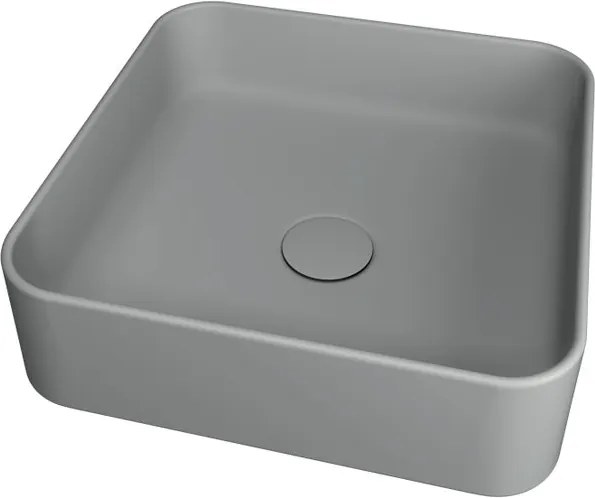Lavabo da appoggio Smash OLYMPIA CERAMICA quadrato in ceramica L 40 x H 14 x P 20 cm grigio opaco piletta non inclusa