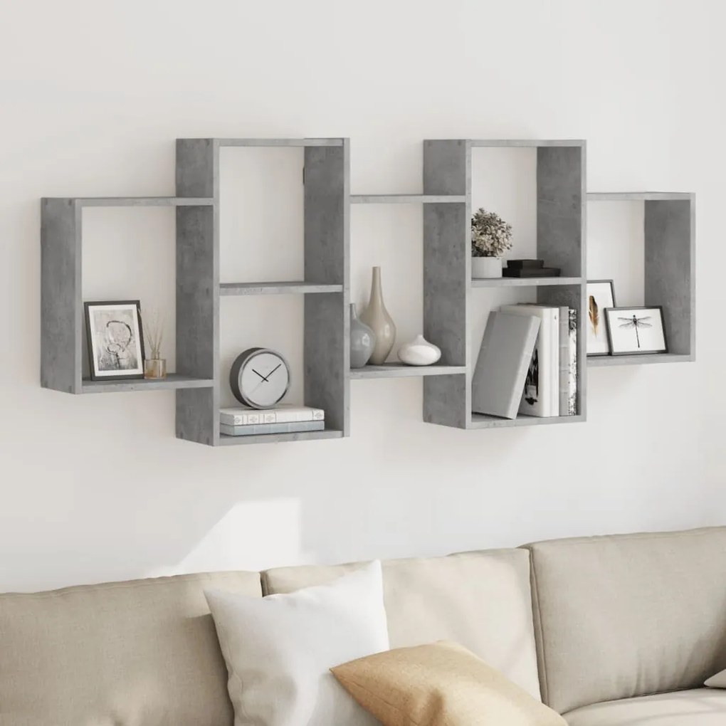 Scaffale A Muro Grigio Cemento 159x18x65 Cm İn Truciolato /