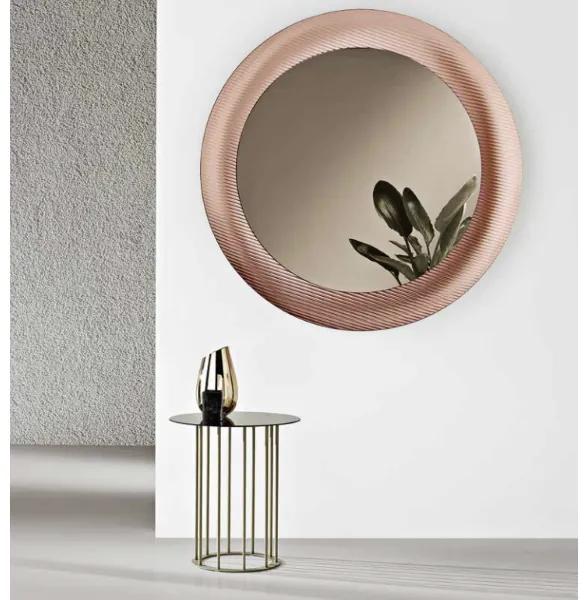 Specchio tondo ENEA con cornice cannettata Rame D120 cm