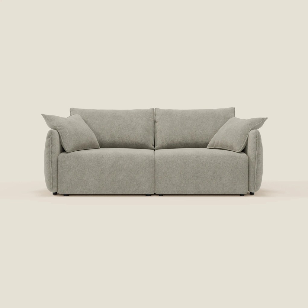 Flexar divano con sedute allungabili e schienale in piuma in morbido bouclé impermeabile T07 beige