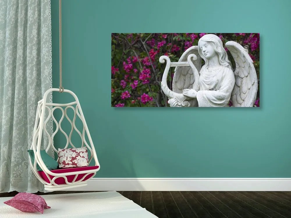 Quadro su tela – Angelo che suona l'arpa