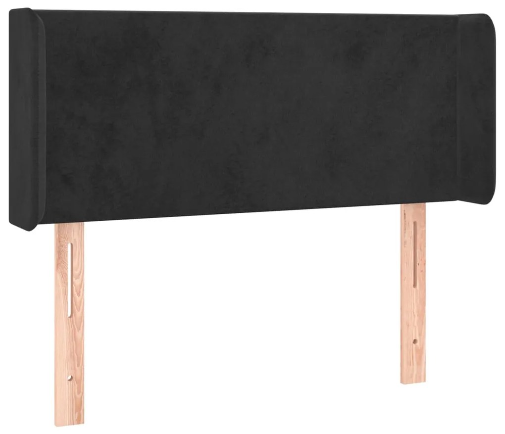Testiera a led nera 103x16x78/88 cm in velluto