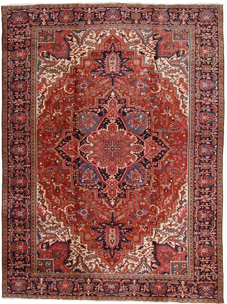 Heriz Tappeto 290 x 400 Rosso (Iran) Annodato A Mano