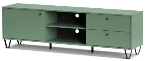 Mobile TV 180 Cm Con Anta Cassetti E Vani A Giorno Aldo Verde