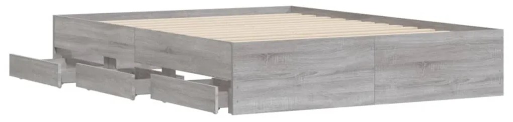 Giroletto cassetti grigio sonoma 140x190 cm legno multistrato