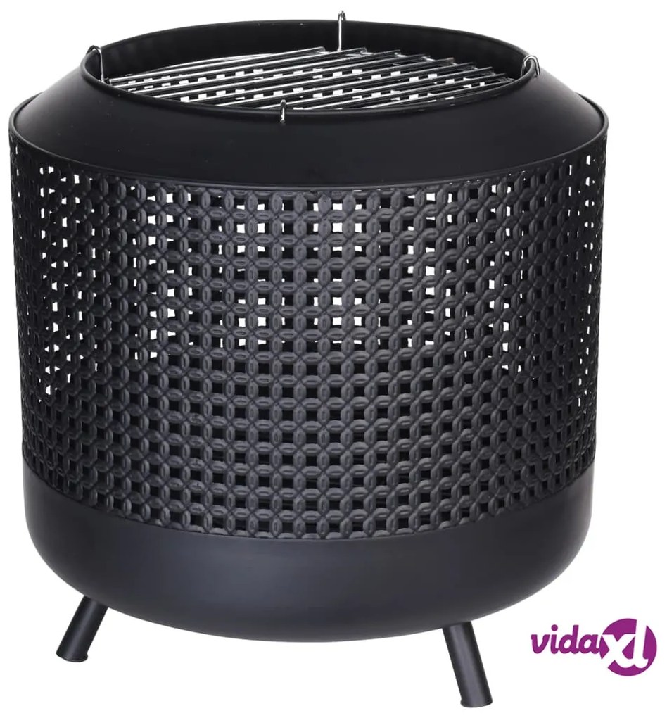 ProGarden Braciere con Griglia Barbecue 50x51 cm Nero