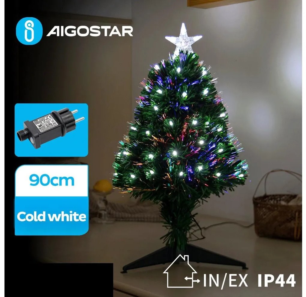 Aigostar - LED Albero di Natale da esterno LED/3,6W/230V 90 cm IP44 bianco freddo