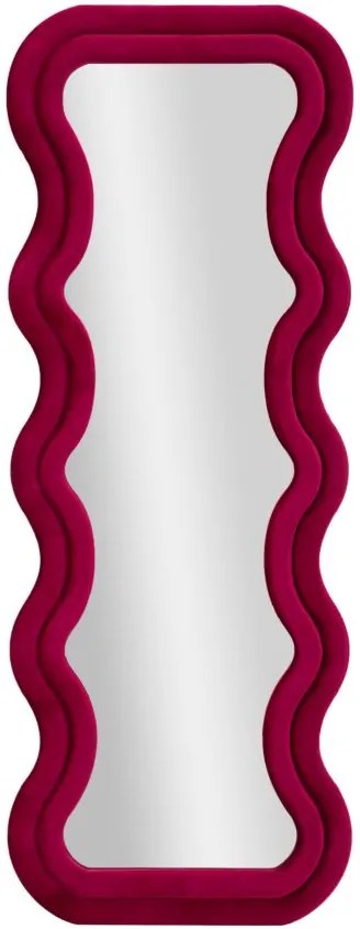 Specchio Da Muro Emily Velluto Fuxia 60X6X160 Elegante