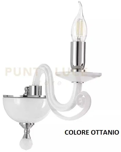 Applique 1306 1 luce ottanio e cromo attacco e14 h.20cm