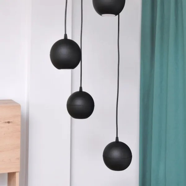 Lampadario LED a sospensione con filo MIDWAY 4xGU10/4,8W/230V nero