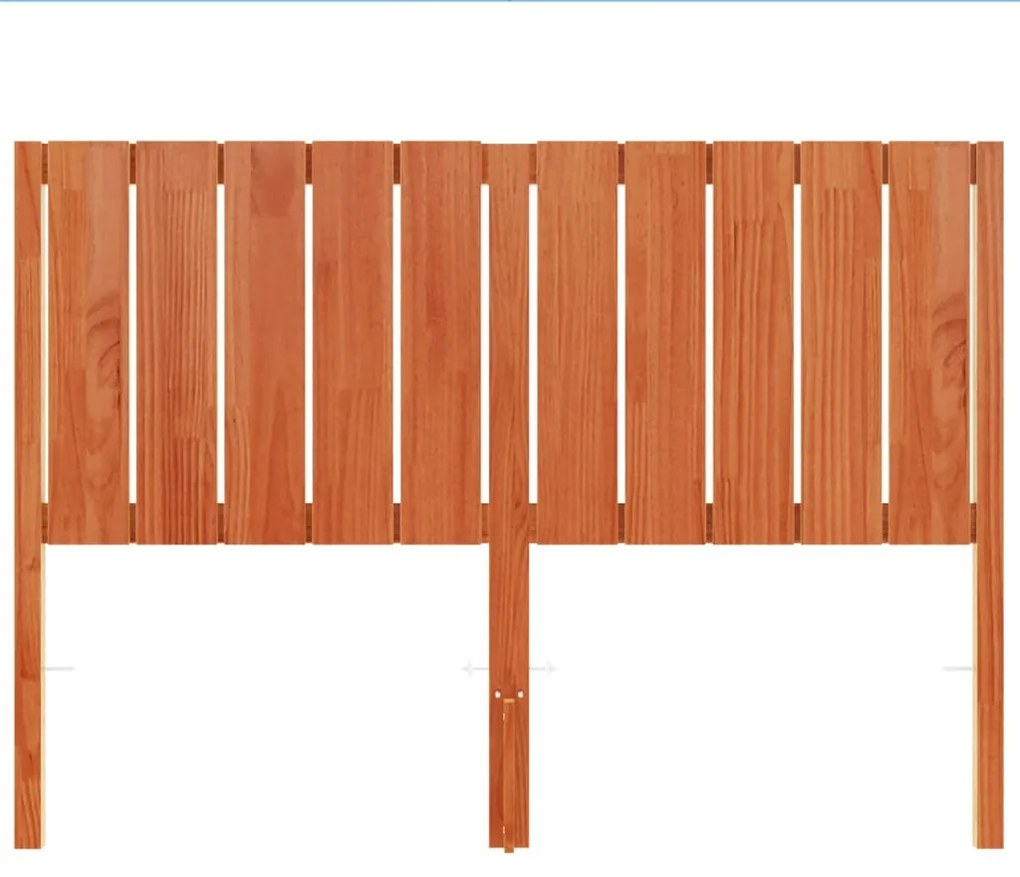 Testiera marrone cera 135 cm in legno massello di pino
