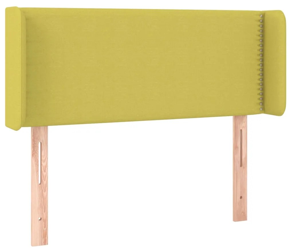 Testiera ad orecchio verde 103x16x78/88 cm in tessuto