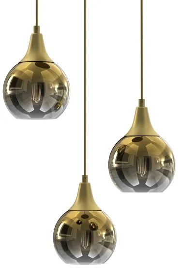 Lampadario a sospensione con filo MONTE 3xE27/60W/230V oro