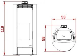 Stufa A Pellet Ecofire Ad Aria 8kw Con Struttura In Acciaio Caffellatte Palazzetti Melita 8