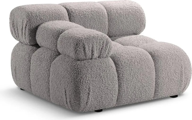 Modulo divano grigio chiaro in tessuto bouclé (angolo sinistro) Bellis - Micadoni Home