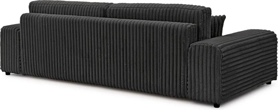 Divano grigio scuro allungabile/con contenitore con rivestimento in velluto a coste 260 cm Justin – Ropez