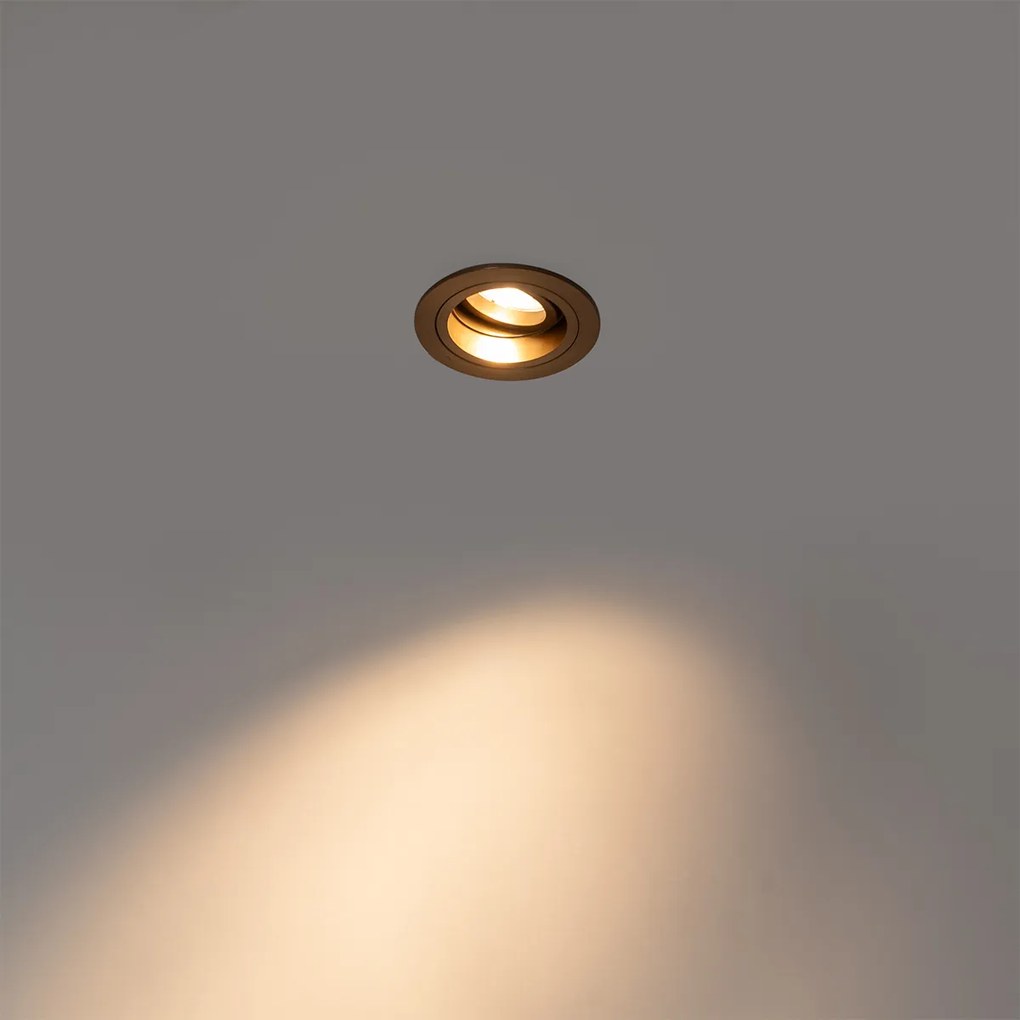 Faretto da incasso rotondo bronzo scuro orientabile e inclinabile - Chuck