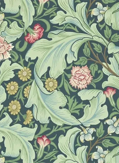 Morris & Co Carta da parati Leicester - Woad/ Sage