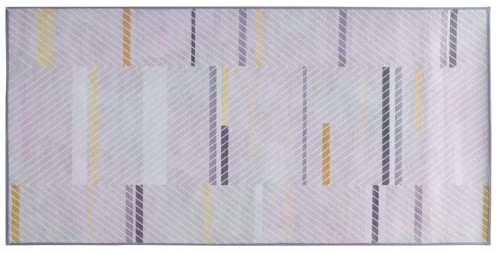 Tappeto motivo a strisce grigio-giallo 80 x 150 cm ERGENLI Beliani