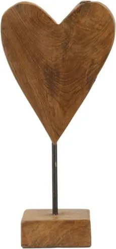 Scultura Cuore In Teak Ric. Cm 15X10X35 (Pezzi Unici - Non Rip. In Serie)