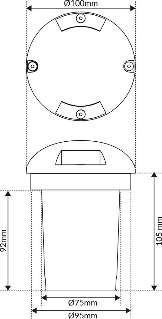 Faretto Calpestabile GU10 Bidirezionale IP66 - Doppio pressacavo