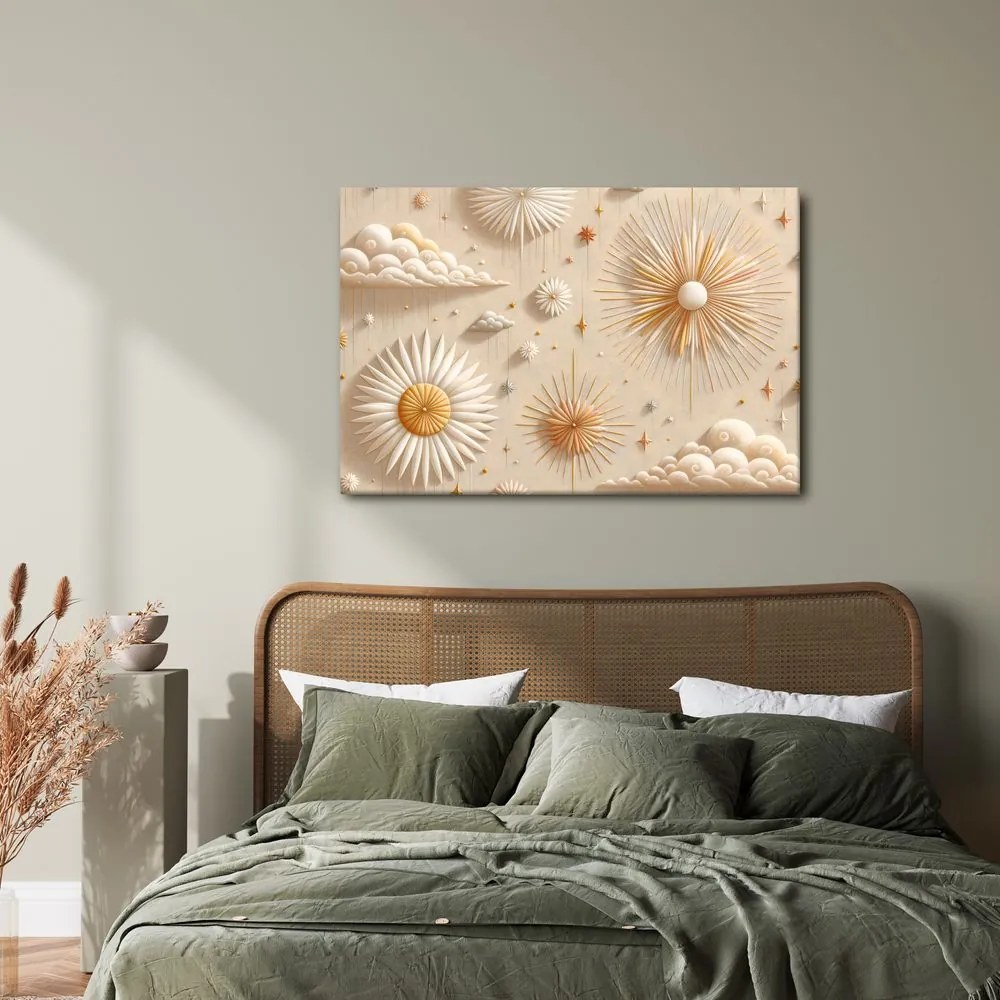Quadro su tela – Cielo stellato e sole