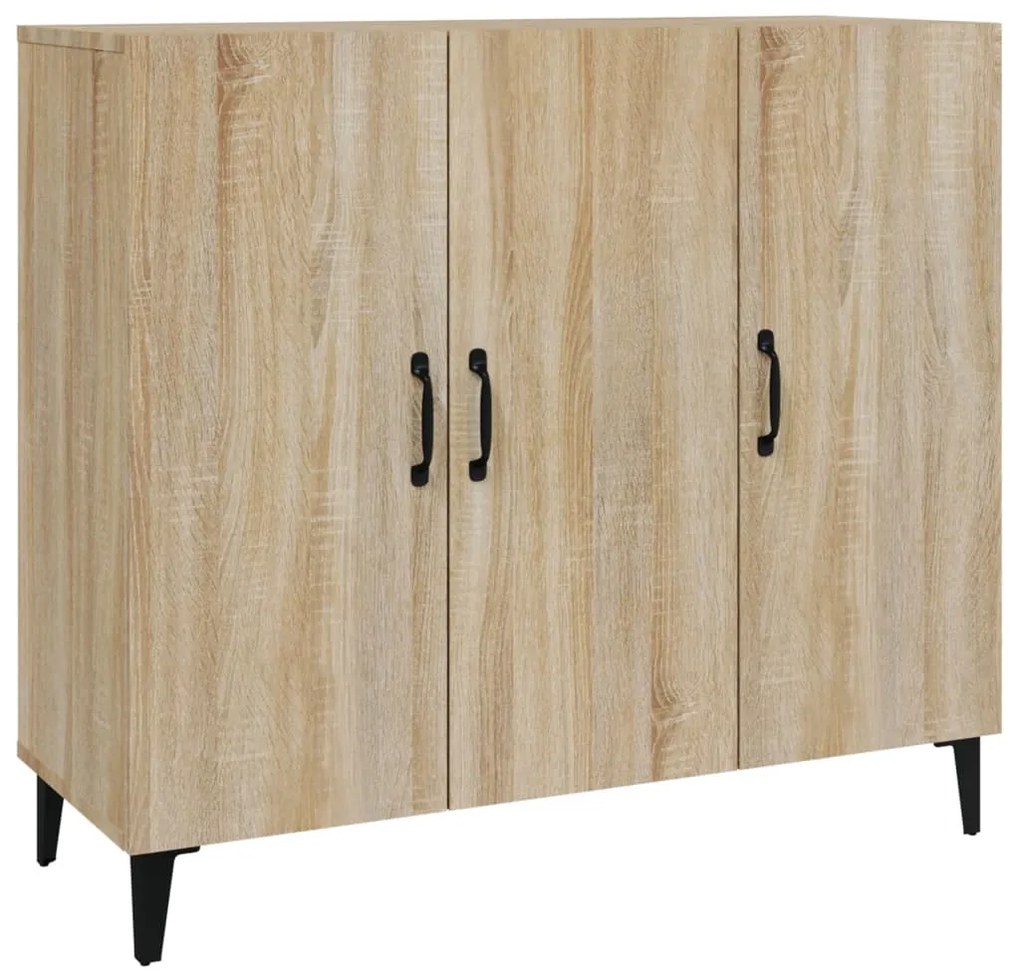 Credenza Rovere Sonoma 90x34x80 cm in Legno Multistrato