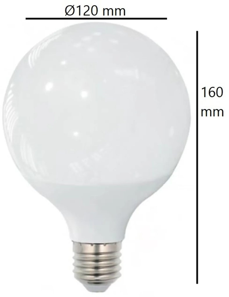 Lampada LED Globo E27 18W G120 105lm/W Colore Bianco Naturale 4.000K