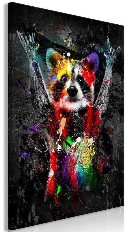 Quadro  Colourful Animals: Racoon (1 Part) Vertical  Larghezza x Altezza Home decor 40x60