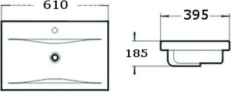 Mexen Emma lavabo da incasso 61 x 39 cm, bianco 25056100