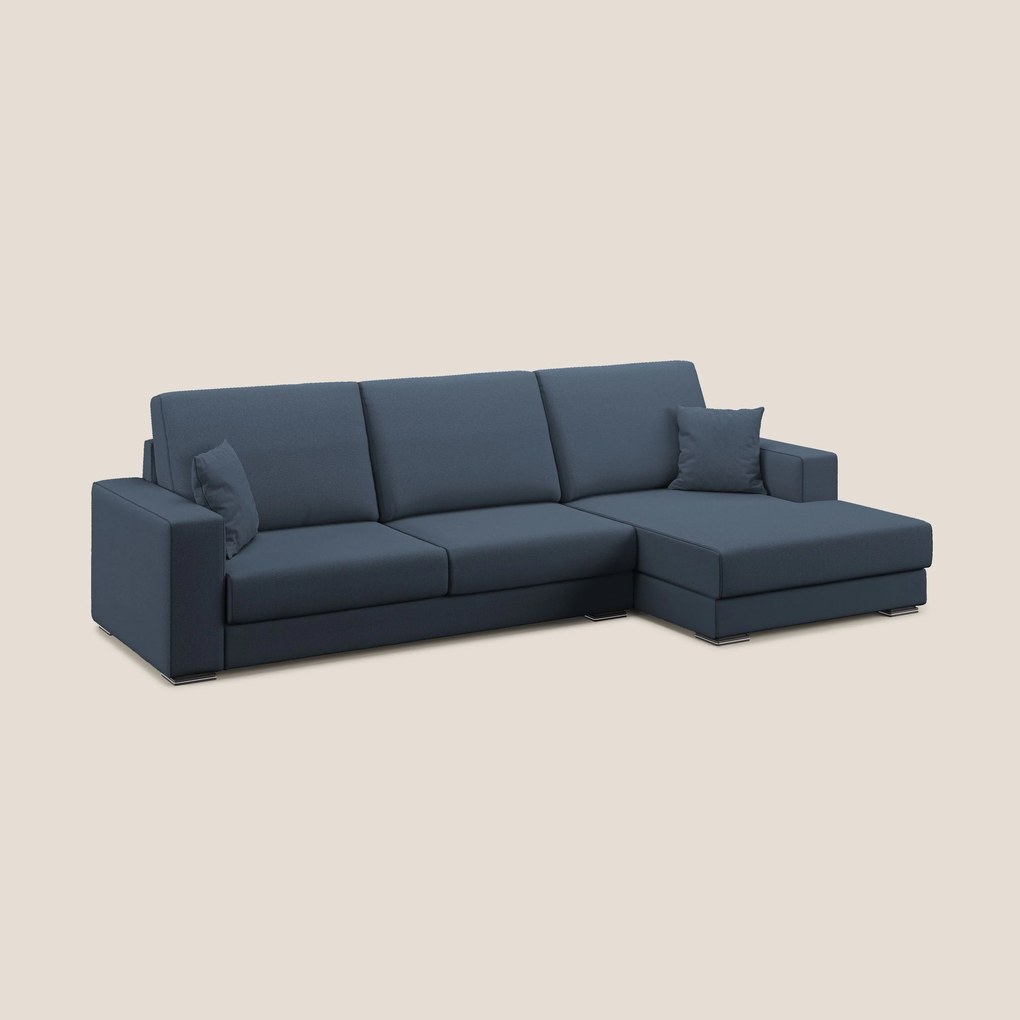 Marte divano angolare in tessuto smacchiabile impermeabile T08 blu