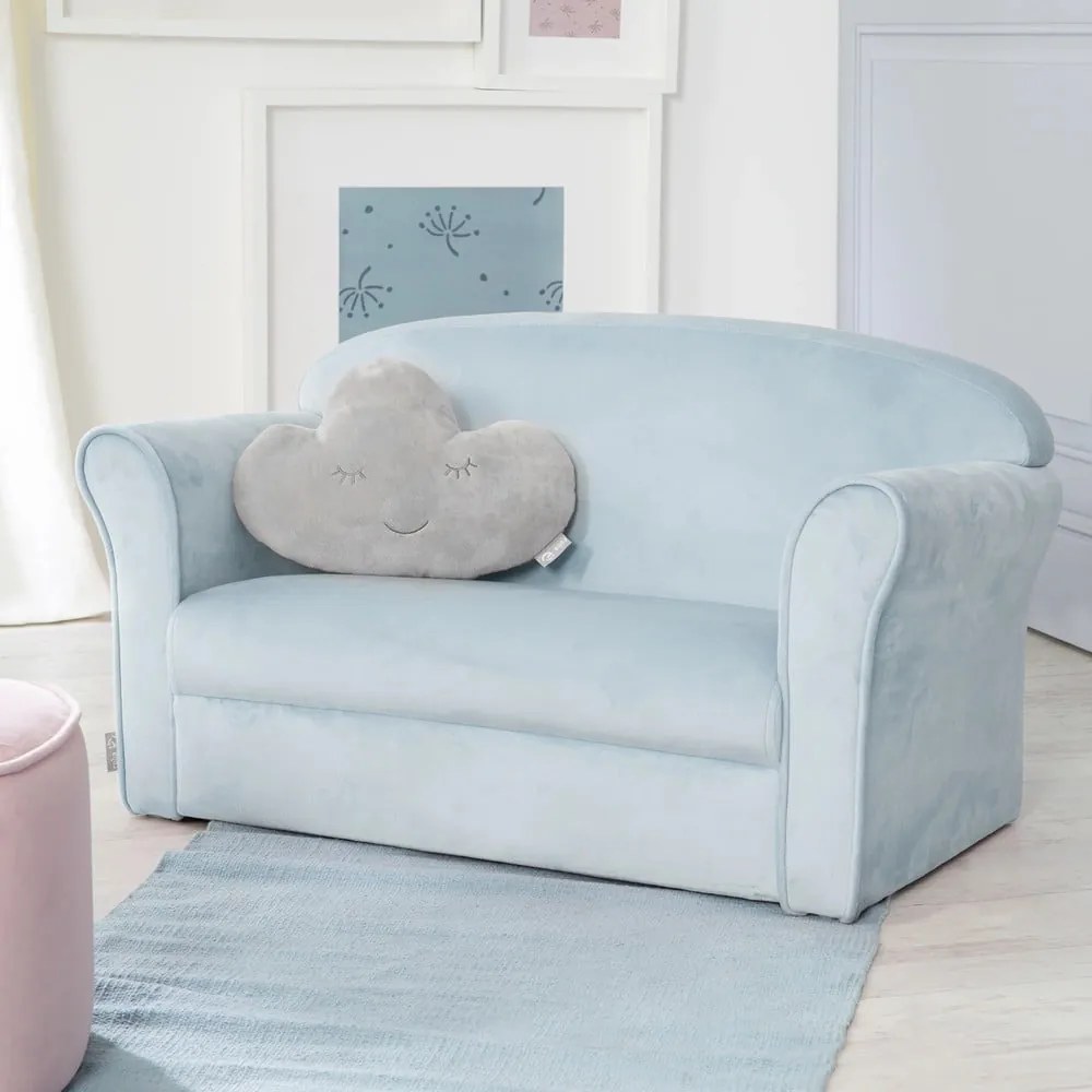 Divano per bambini in velluto azzurro 78 cm Lil Sofa - Roba