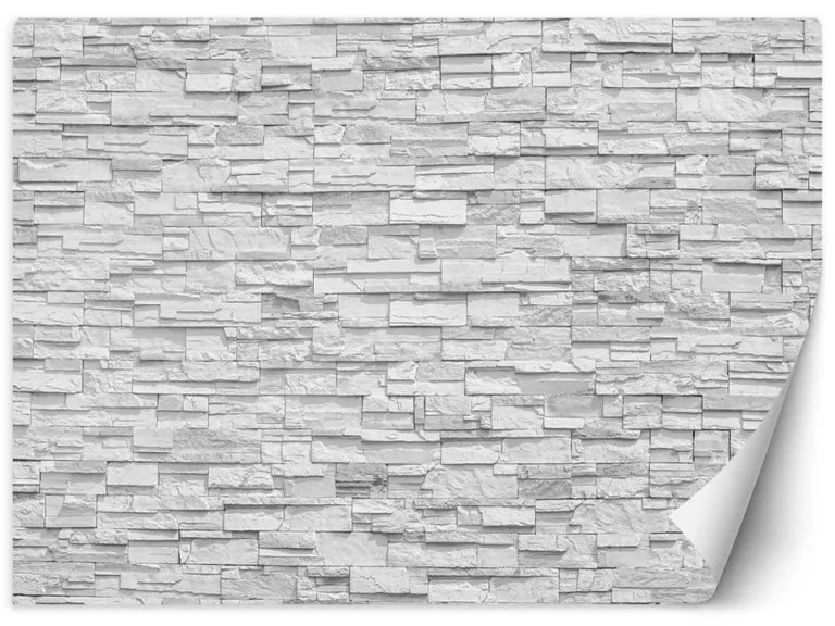Carta Da Parati, Muro di pietra bianca muro Dimensioni 450x315, Finitura Carta da Parati Effetto Tela, Tipo di Carta da Parati Fliselina
