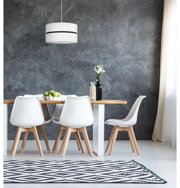 Duolla - Lampadario a sospensione con filo DUO 1xE27/15W/230V diametro 40 cm bianco/nero