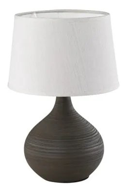 Lampada da tavolo marrone scuro in ceramica e tessuto, altezza 29 cm Martin - Trio