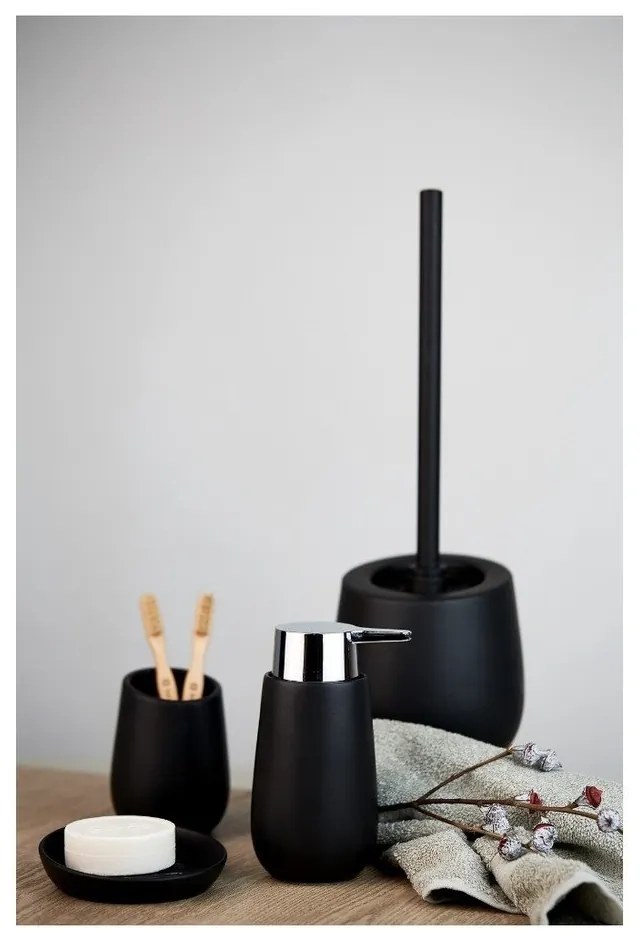 Tazza in ceramica nera per spazzolini da denti Badi - Wenko