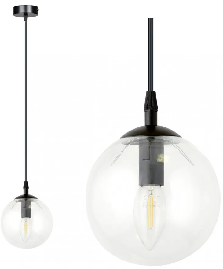 Lampada a sospensione COSMO 1 BL in acciaio e vetro E14 Colore del corpo Trasparente